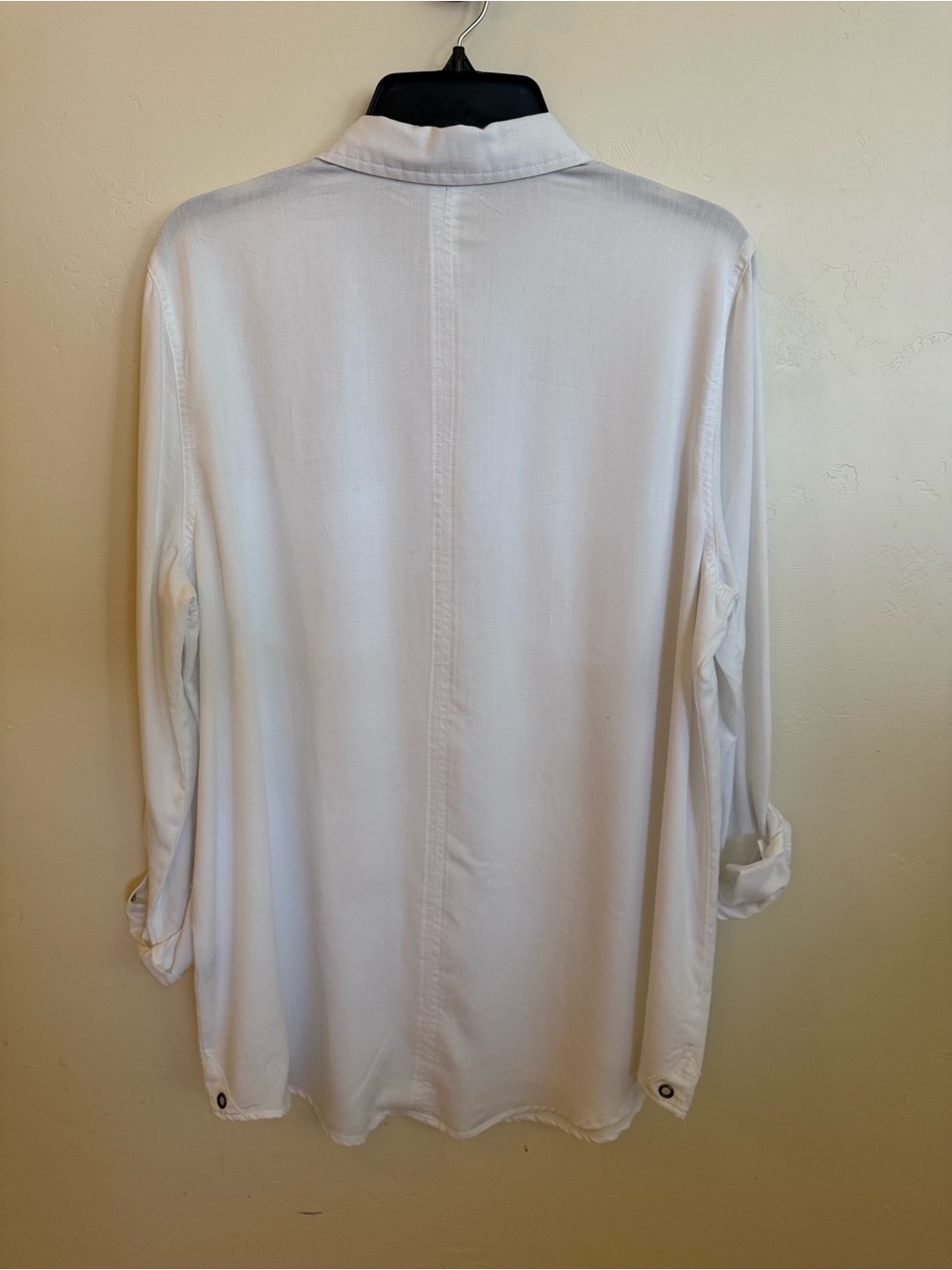 intro. White Women's Button-Down Shirt - Picture 2 of 2